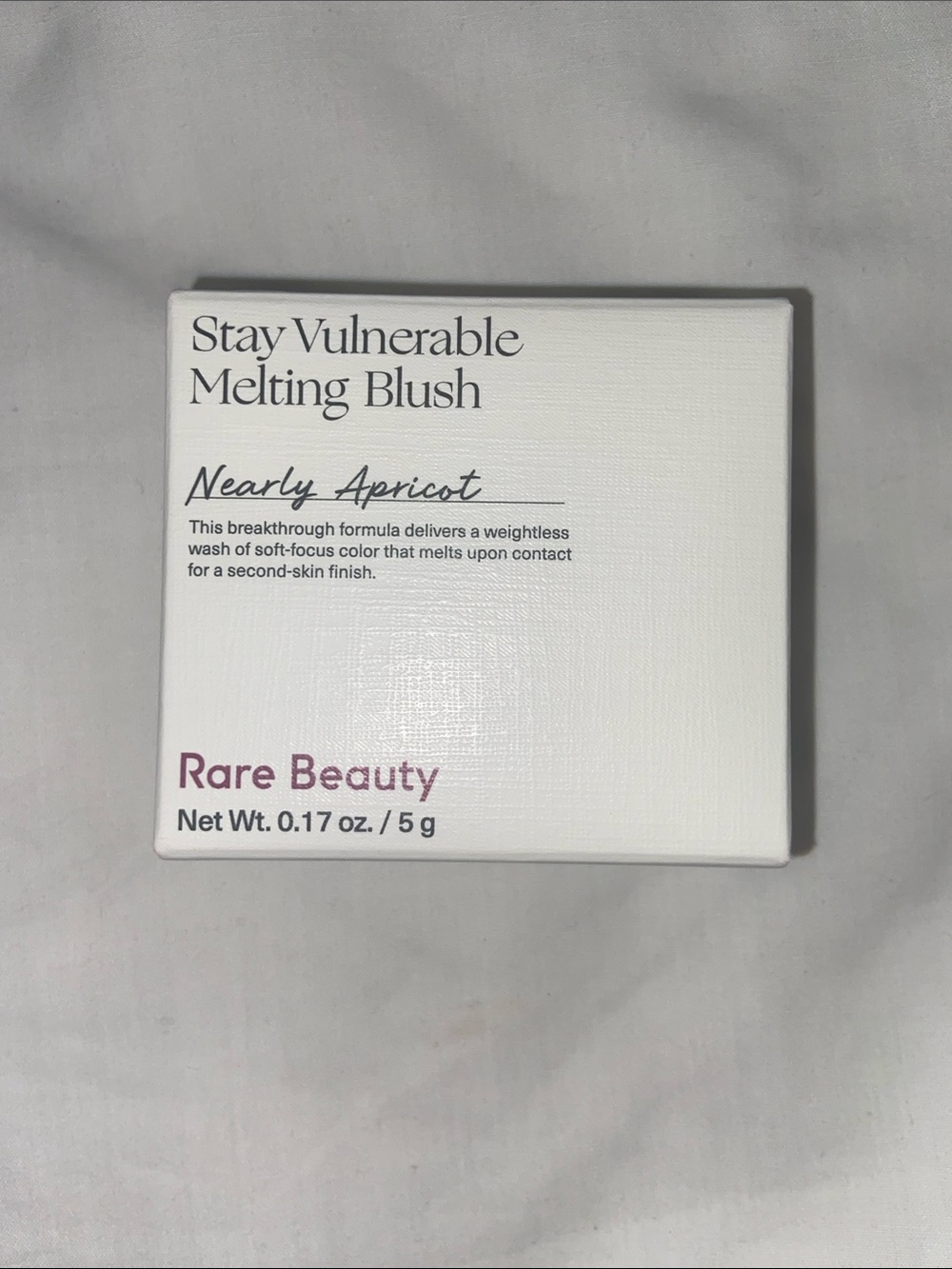 Rare Beauty Stay Vulnerable Melting Blush — Nearly Apricot (soft apricot-pink)